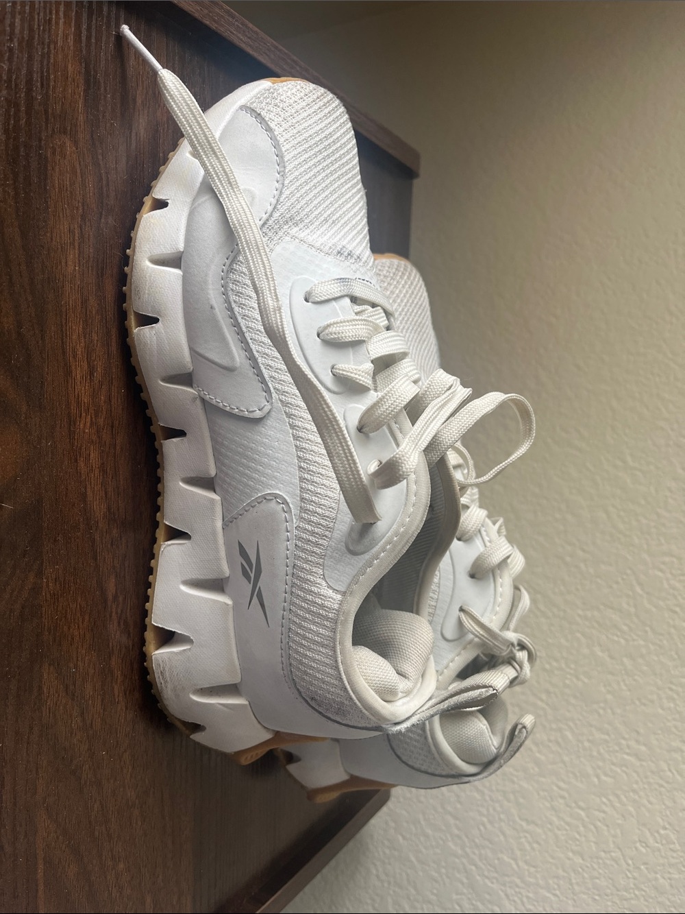 Reebok White and Gum-Accent Women's Athletic Sneakers
